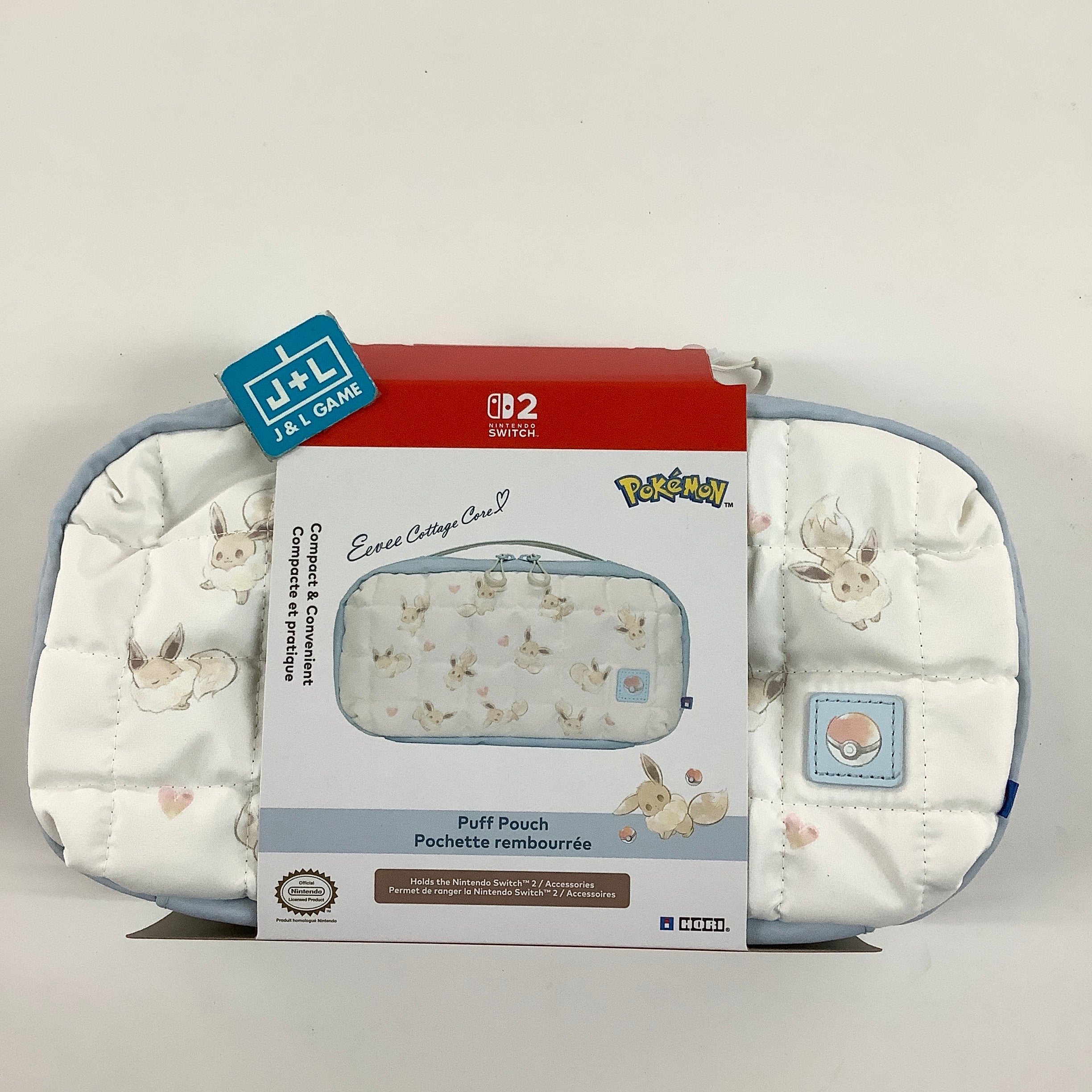HORI Nintendo Switch 2 Compact & Convenient Puff Pouch (Eevee) - (NS2) Nintendo Switch 2 ACCESSORIES HORI