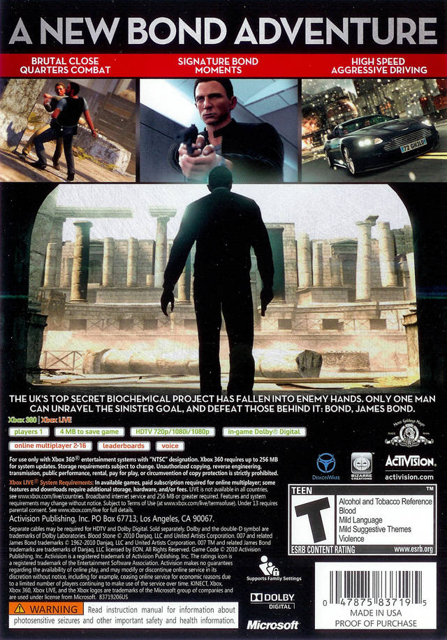 Blood Stone 007 - Microsoft Xbox 360 - complet - fonctionnel - PAL FR Blood Stone 007 - Microsoft Xbox 360 - complet - fonctionnel - PAL FR