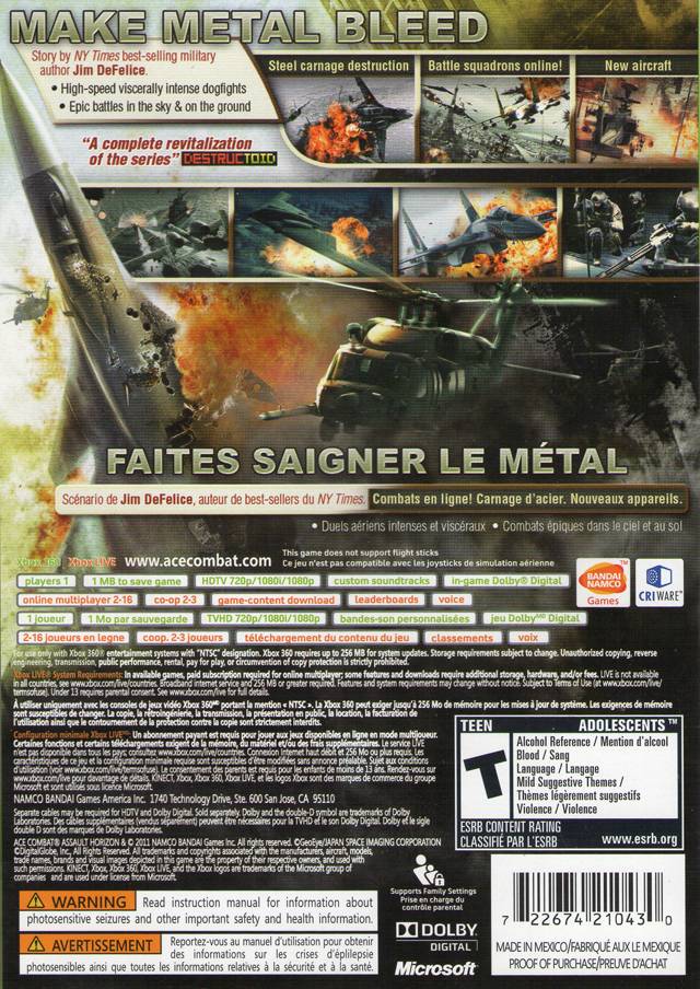 Ace Combat Assault Horizon - Xbox 360 [Pre-Owned] Video Games BANDAI NAMCO Entertainment