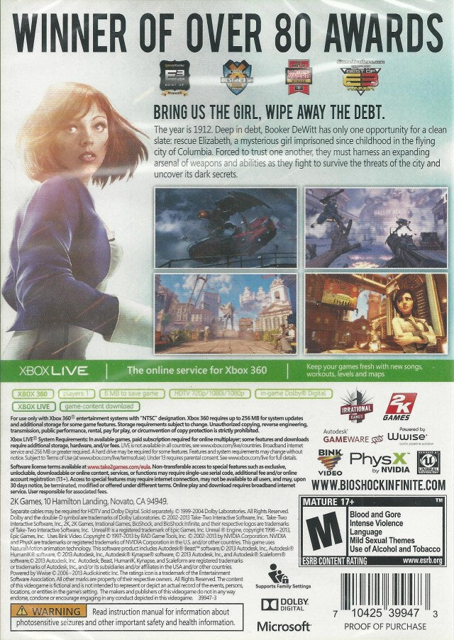 BioShock Infinite - Xbox 360 [Pre-Owned] Video Games 2K Games   