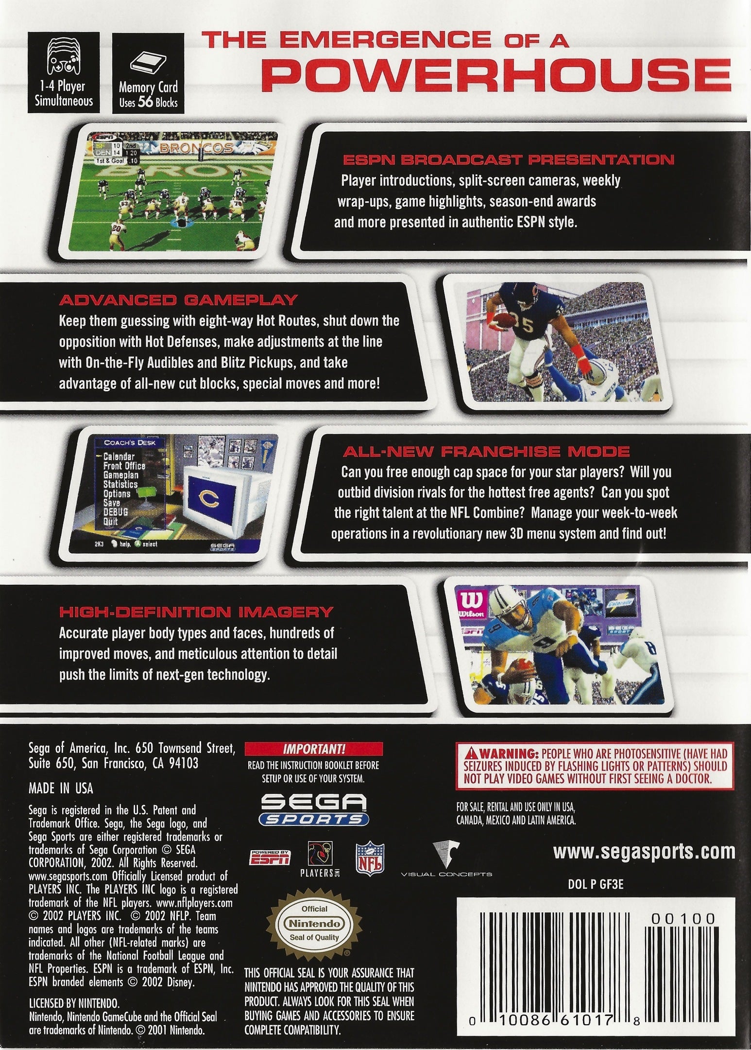 NFL 2K3 - (GC) GameCube [Pre-Owned] Video Games Sega   