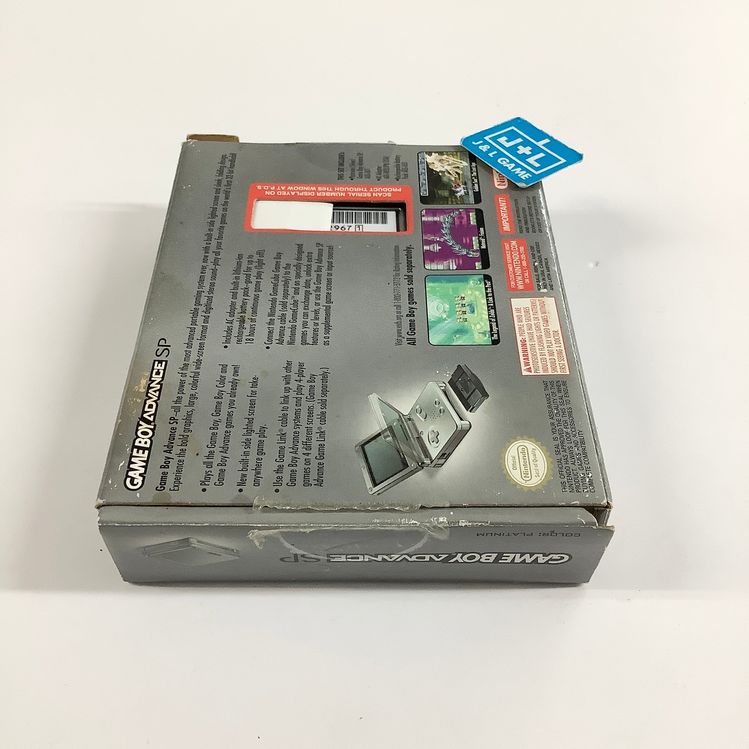 Nintendo Game Boy Advance SP Console AGS-001 (Silver) - (GBA) Game Boy Advance SP [Pre-Owned]