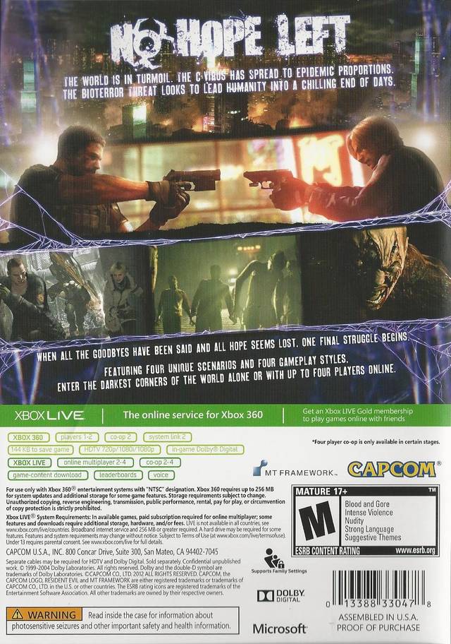 Resident Evil 6 - Xbox 360 [Pre-Owned] Video Games Capcom   