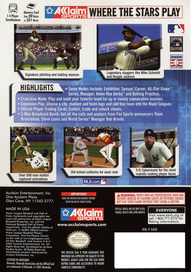 All-Star Baseball 2003 - (GC) GameCube [Pre-Owned] Video Games Acclaim   