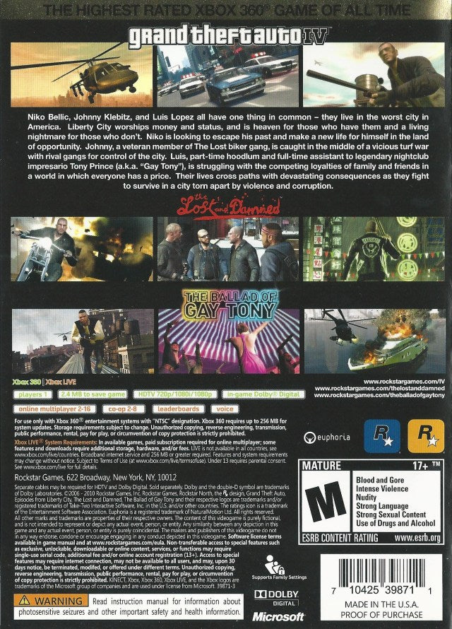 Grand Theft Auto IV: The Complete Edition - Xbox 360 [Pre-Owned] Video Games Rockstar Games   