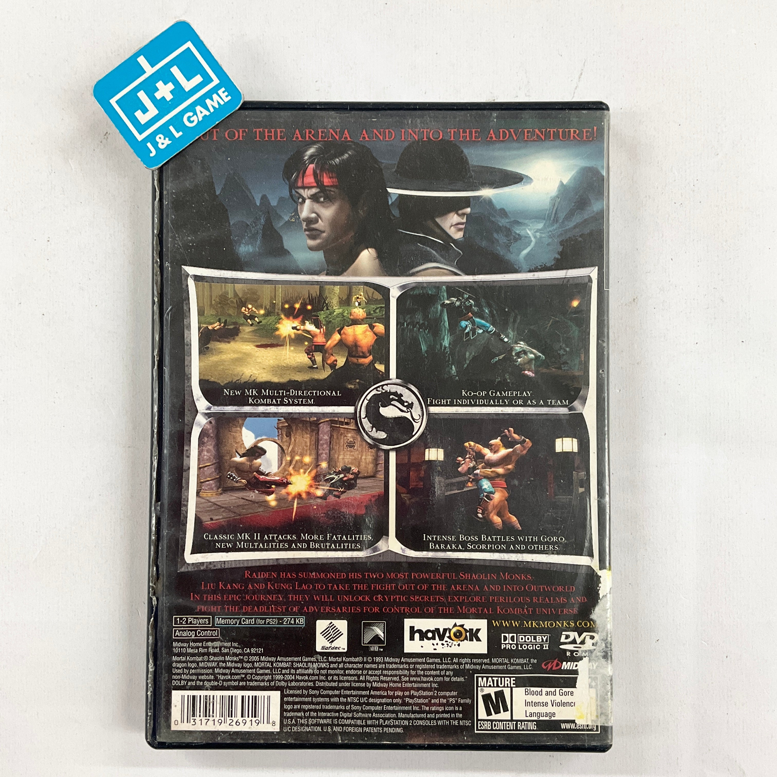 Mortal Kombat: Shaolin Monks - (PS2) PlayStation 2 [Pre-Owned] Video Games Midway