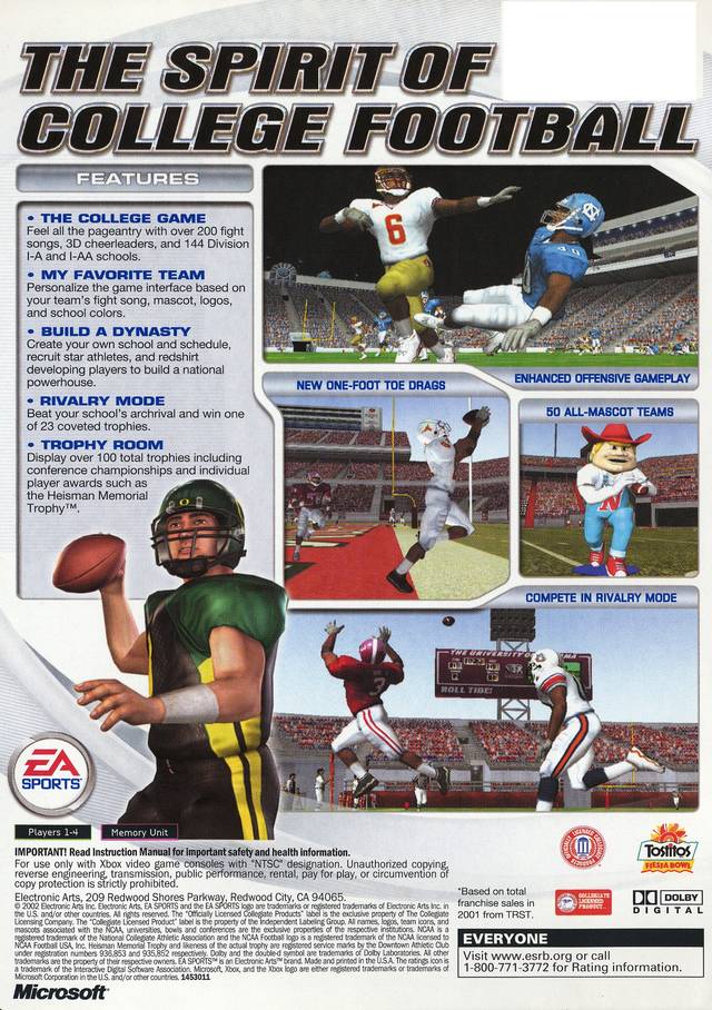 NCAA Football 2003 - (XB) Xbox Video Games EA Sports   