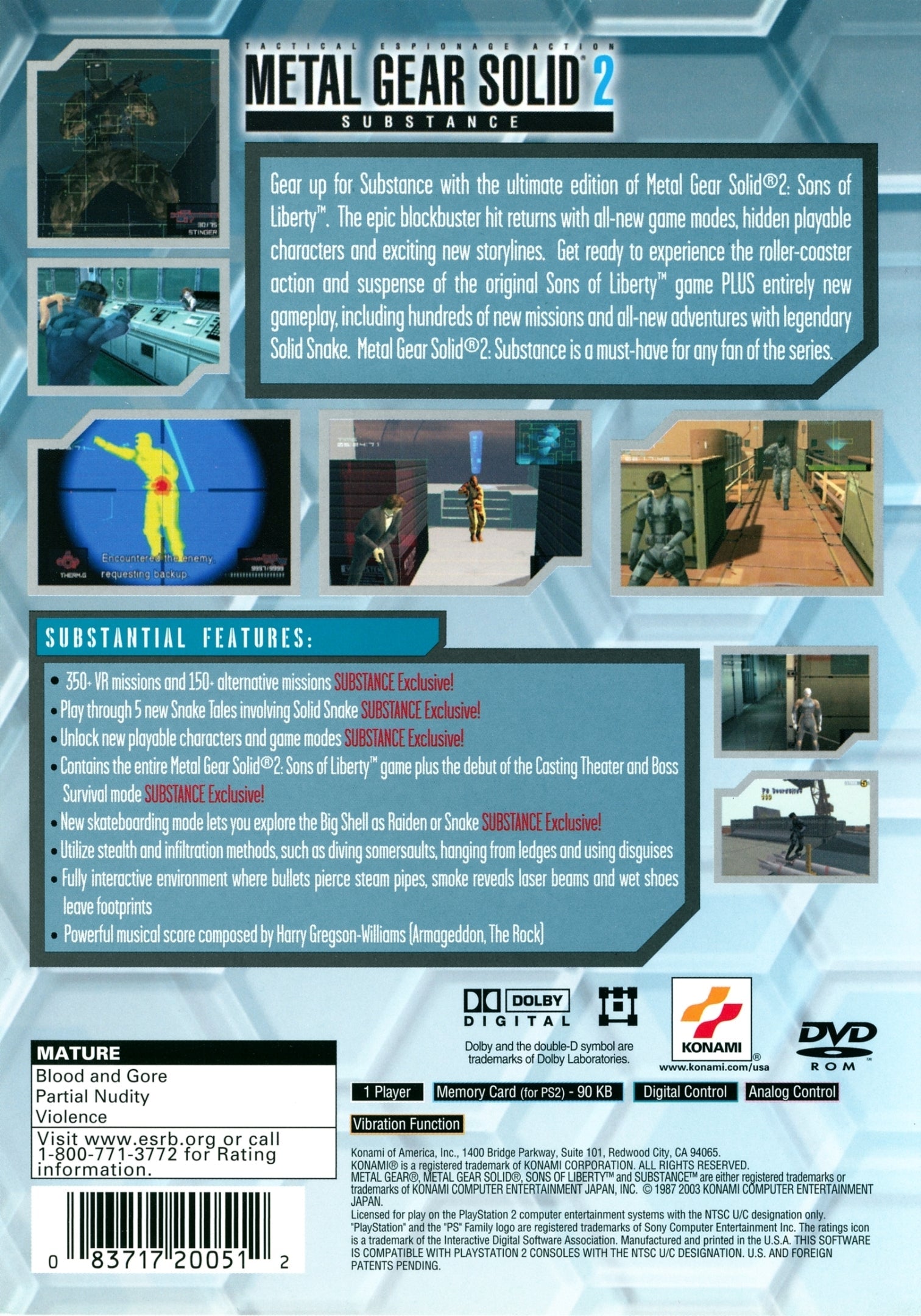 metal gear solid 2 substance ps2 Metal Gear Solid 2: Substance