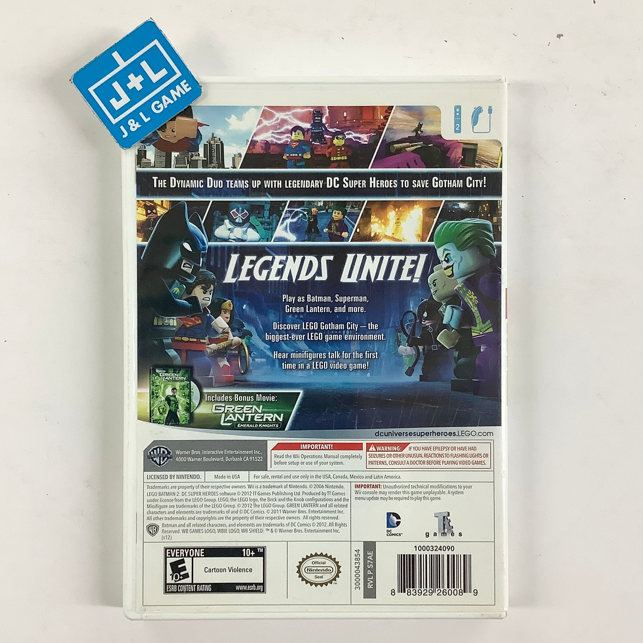 LEGO Batman 2: DC Super Heroes (with Green Lantern: Emerald Knights DVD) - Nintendo Wii [Pre-Owned] Video Games Warner Bros. Interactive Entertainment