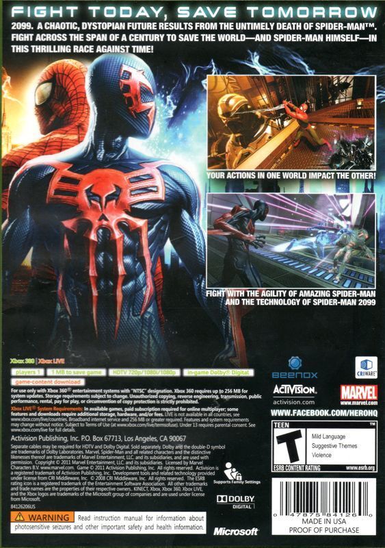 Amazon.com: Spider Man - Edge of Time (Xbox 360) : Video Games