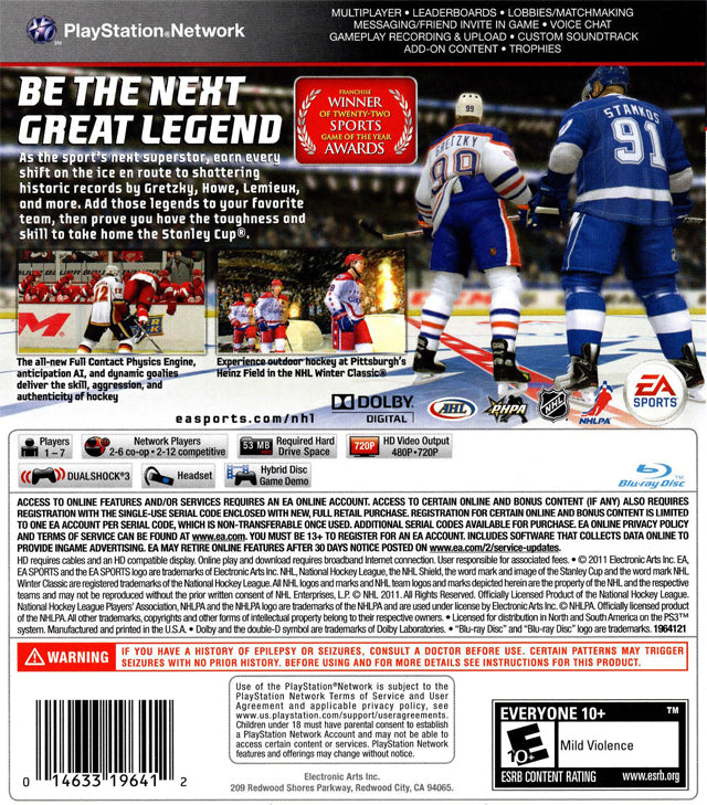NHL 12 - (PS3) PlayStation 3 [Pre-Owned] | J&L Game