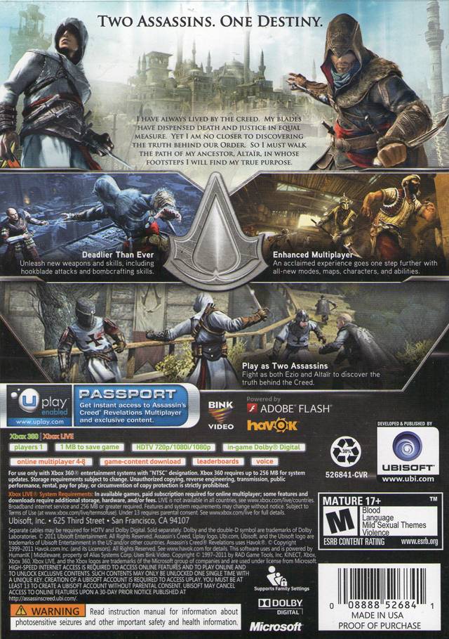 Assassin's Creed: Revelations - Xbox 360 [Pre-Owned] Video Games Ubisoft   