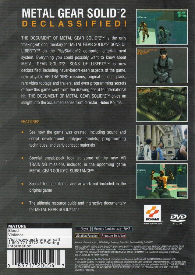 metal gear solid 2 ps2 iso The Document of Metal Gear Solid 2