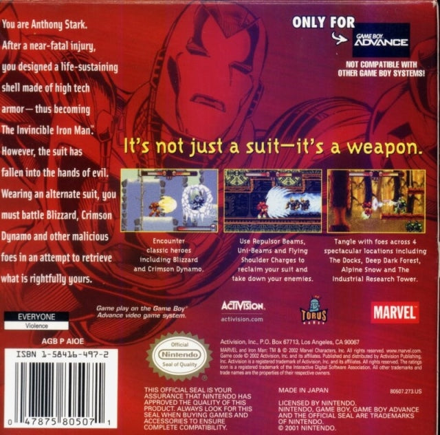 The Invincible Iron Man - (GBA) Game Boy Advance [Pre-Owned] Video Games ACTIVISION