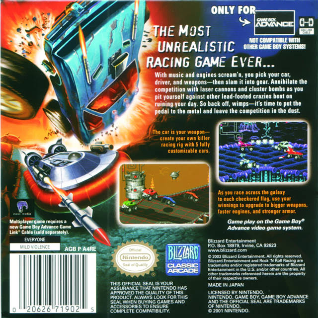 Rock 'N Roll Racing - (GBA) Game Boy Advance [Pre-Owned] Blizzard
