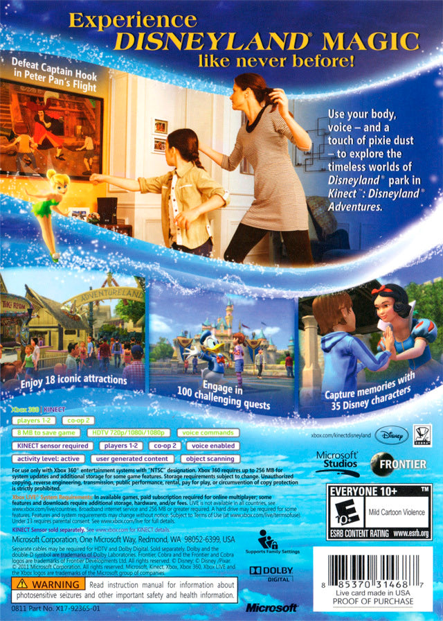 Kinect: Disneyland Adventures (Kinect Required) - Xbox 360 [Pre-Owned] Video Games Microsoft Game Studios   