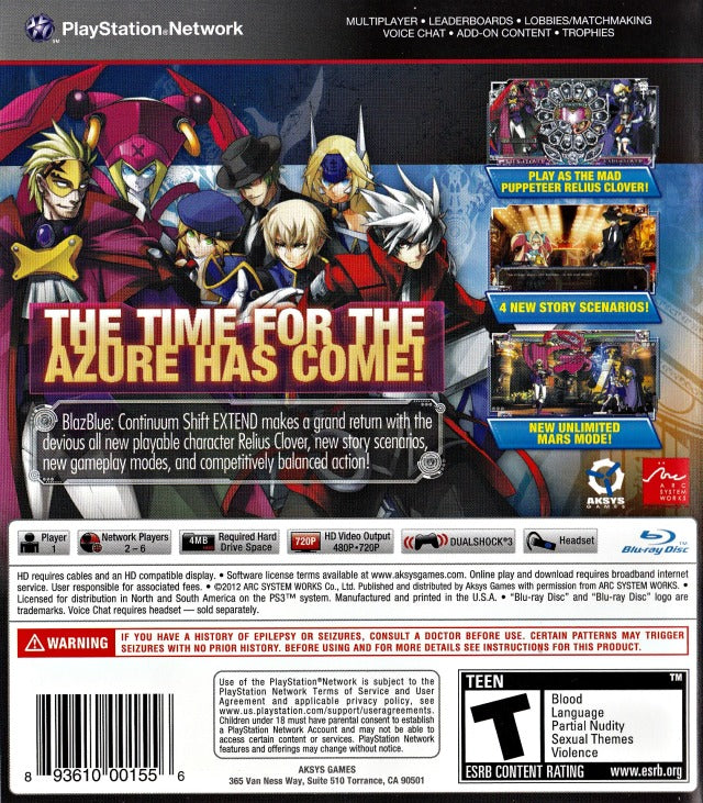 BlazBlue: Continuum Shift Extend - (PS3) PlayStation 3 [Pre-Owned