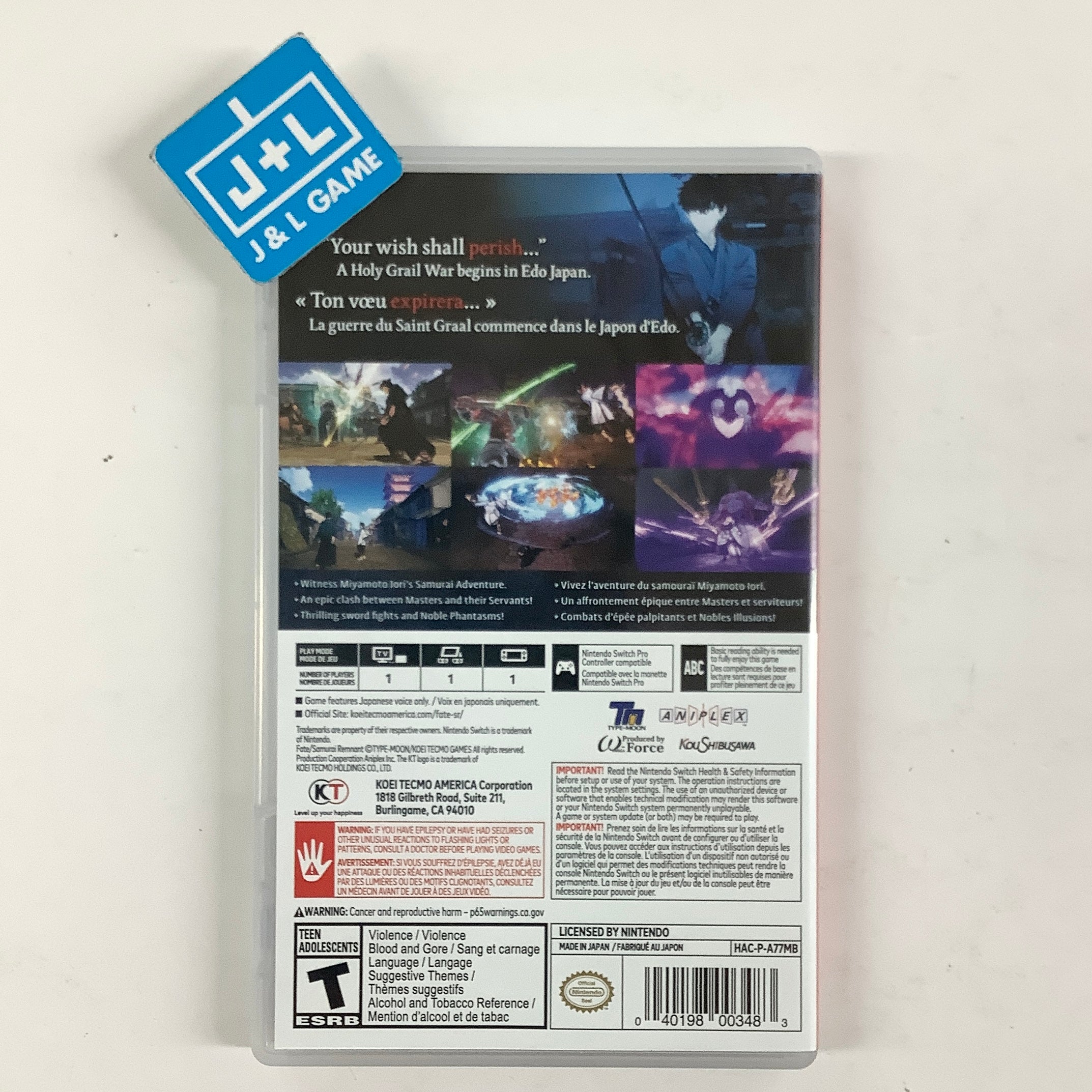 Fate/Samurai Remnant - (NSW) Nintendo Switch [Pre-Owned]