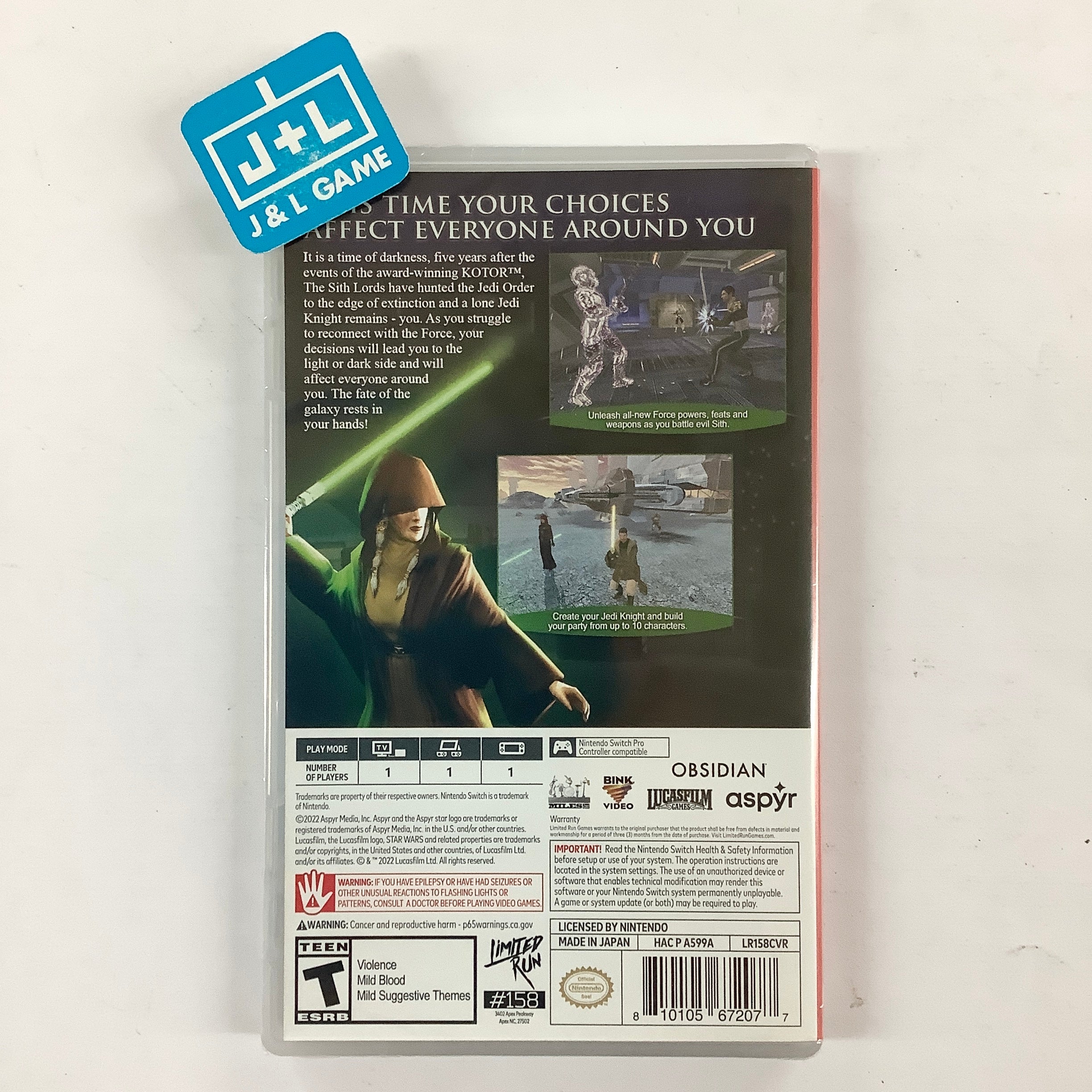 Knights of the Old Republic II: The Sith Lords (Limited Run #158) - (NSW) Nintendo Switch Video Games Limited Run   