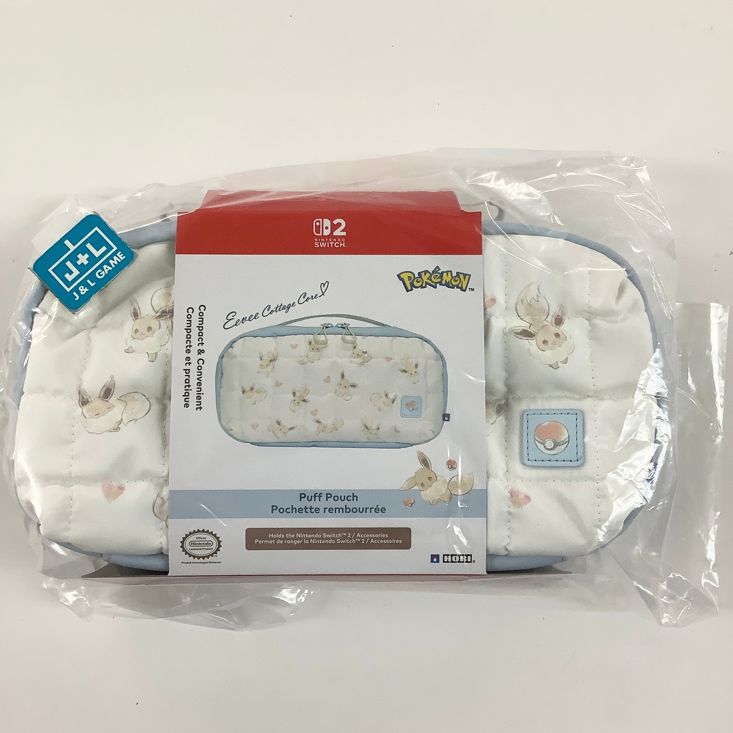 HORI Nintendo Switch 2 Compact & Convenient Puff Pouch (Eevee) - (NS2) Nintendo Switch 2 ACCESSORIES HORI
