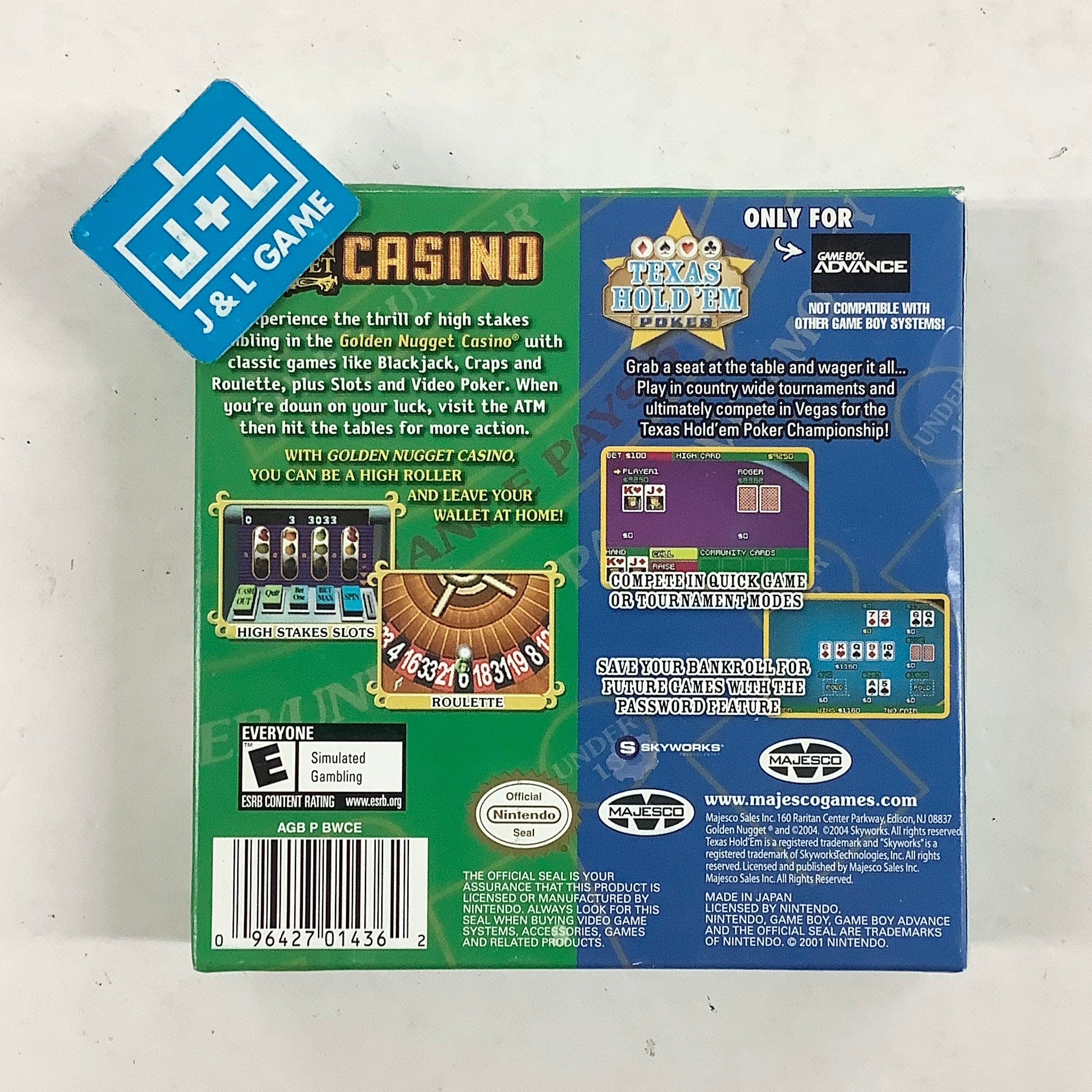 Golden Nugget Casino / Texas Hold 'Em Double Pack - (GBA) Game Boy Advance [Pre-Owned]