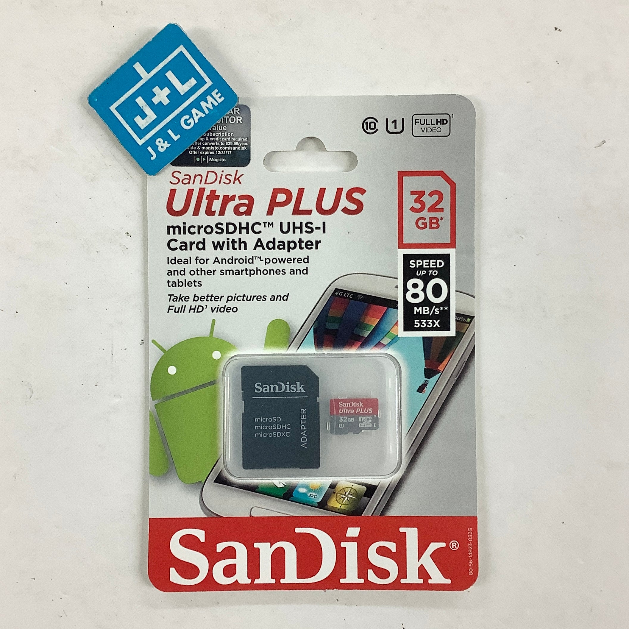 SANDISK 32GB Ultra Plus microSDXC UHS-I Memory Card with Adapter ACCESSORIES Sandisk