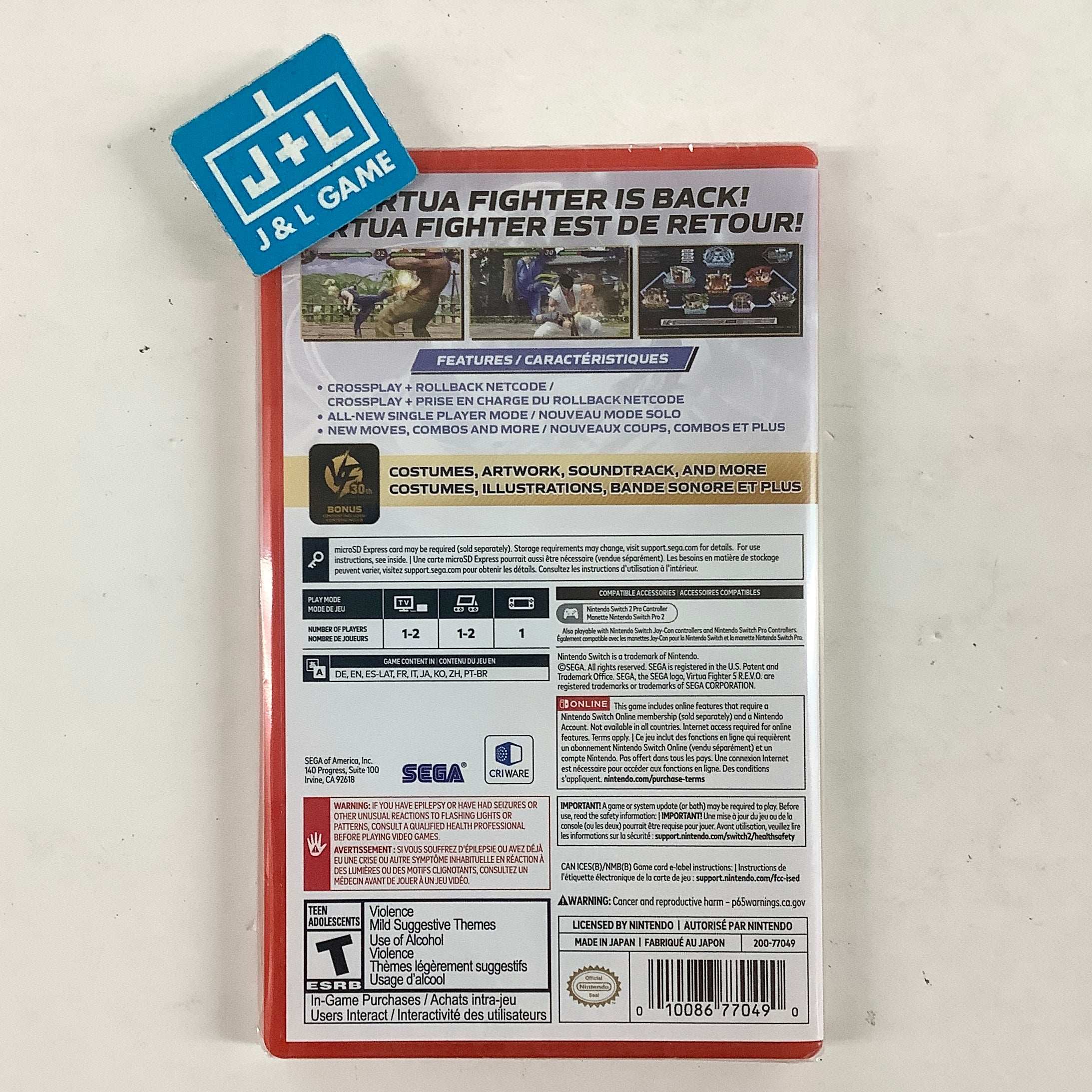 Virtua Fighter 5 R.E.V.O. World Stage: 30th Anniversary Edition - (NS2) Nintendo Switch 2