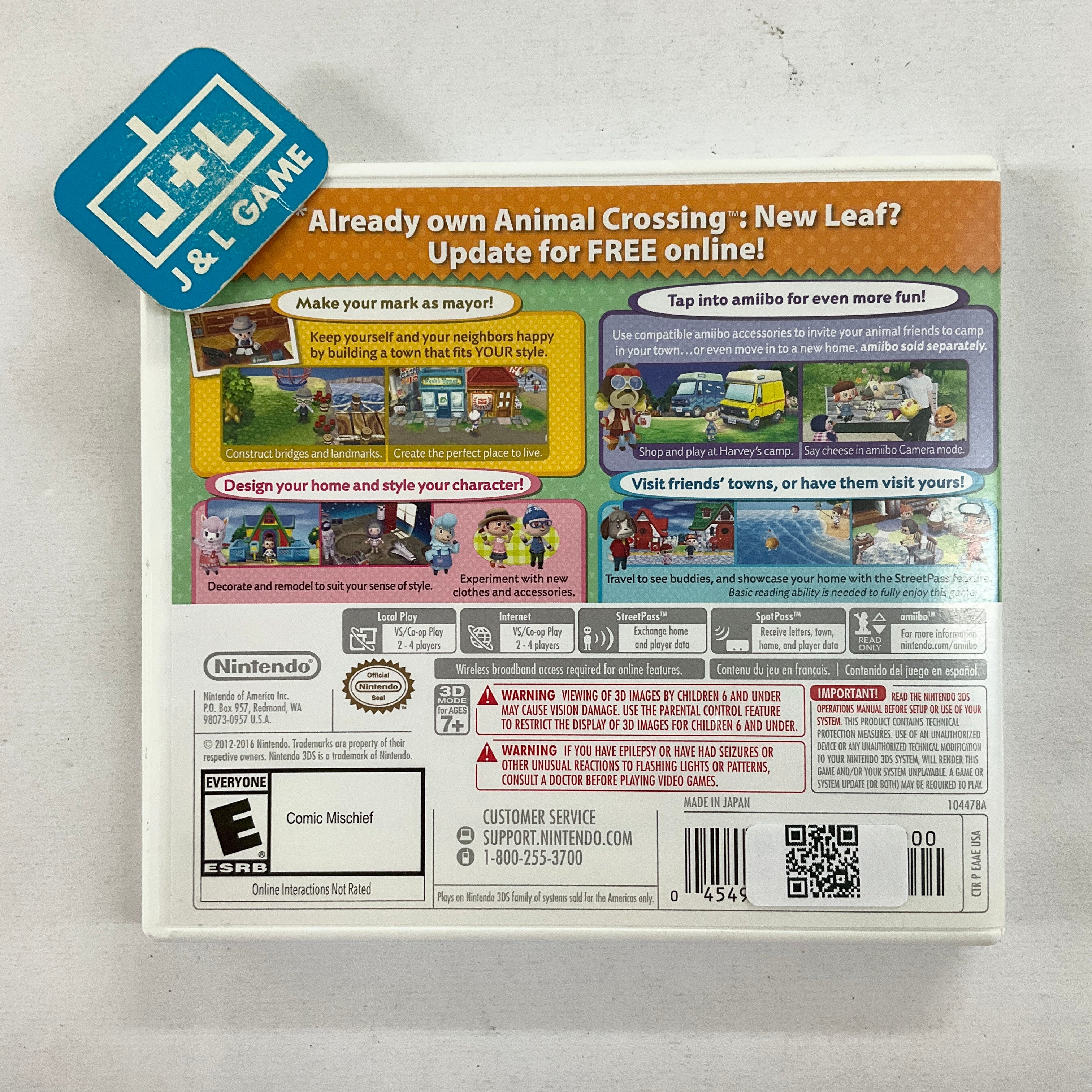 Animal Crossing New Leaf - Welcome Amiibo (Nintendo Selects) - Nintendo 3DS [Pre-Owned] Video Games Nintendo   