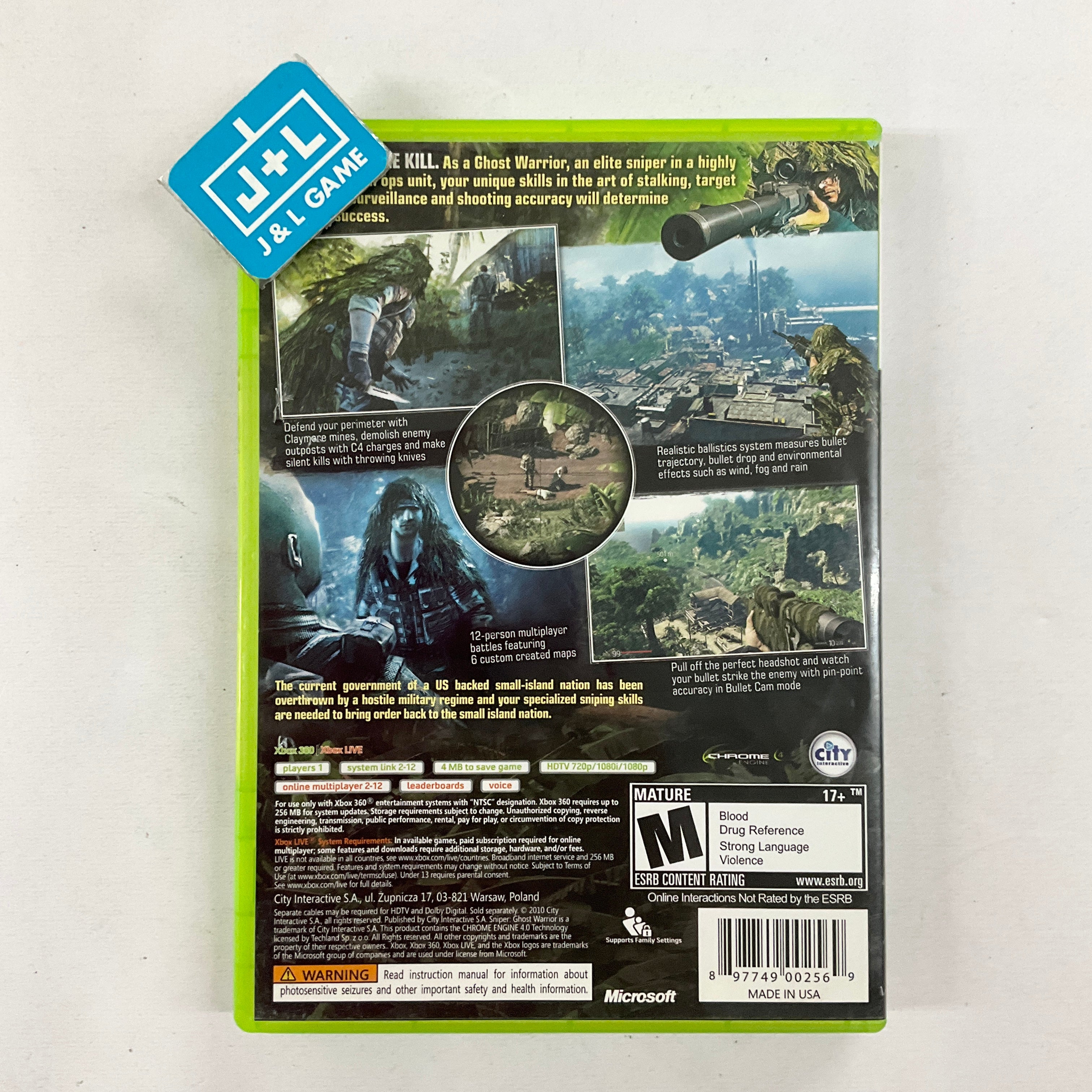 Sniper: Ghost Warrior - Xbox 360 [Pre-Owned] Video Games City Interactive
