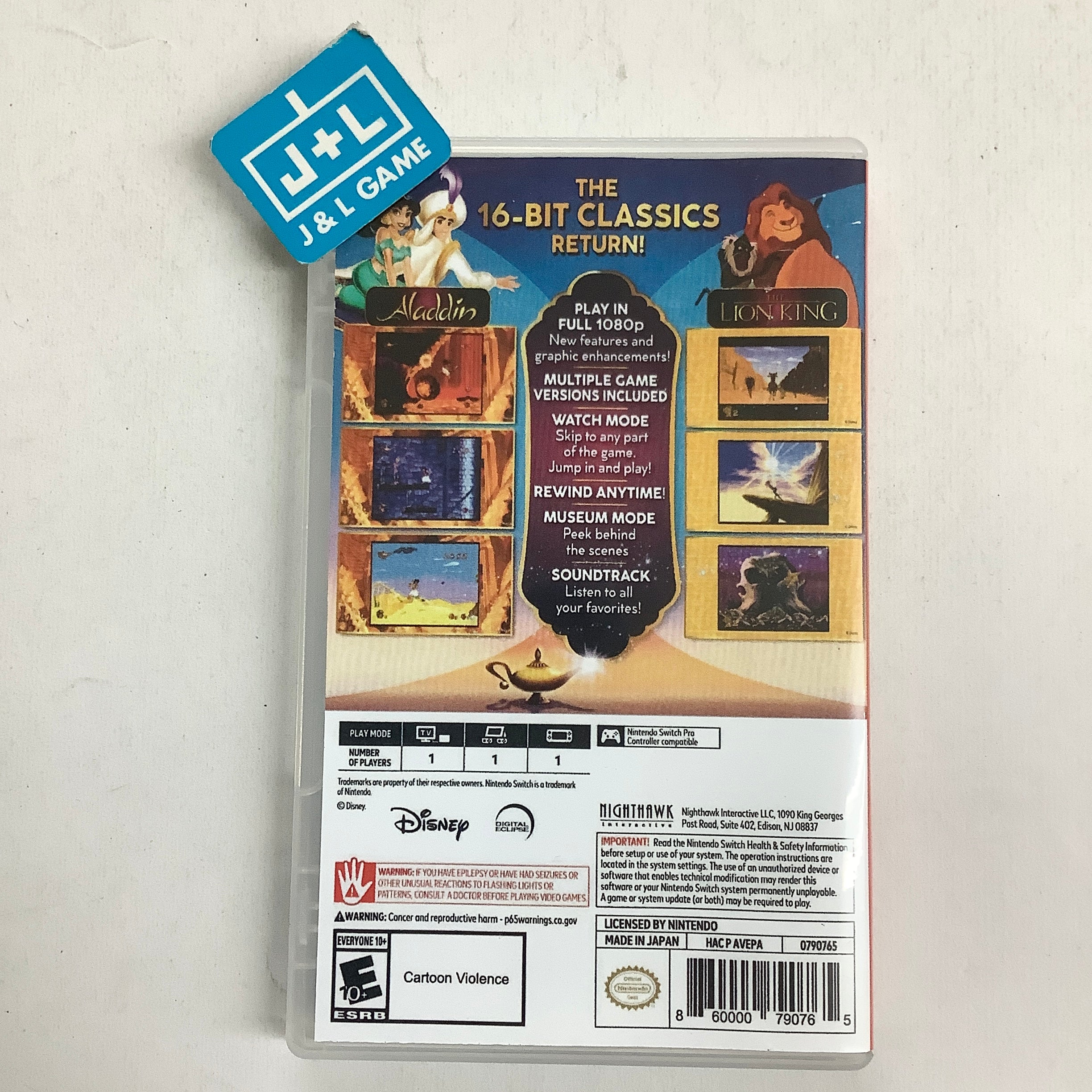 Disney Classic Games: Aladdin and The Lion King - (NSW) Nintendo Switch [Pre-Owned] Video Games Nighthawk Interactive