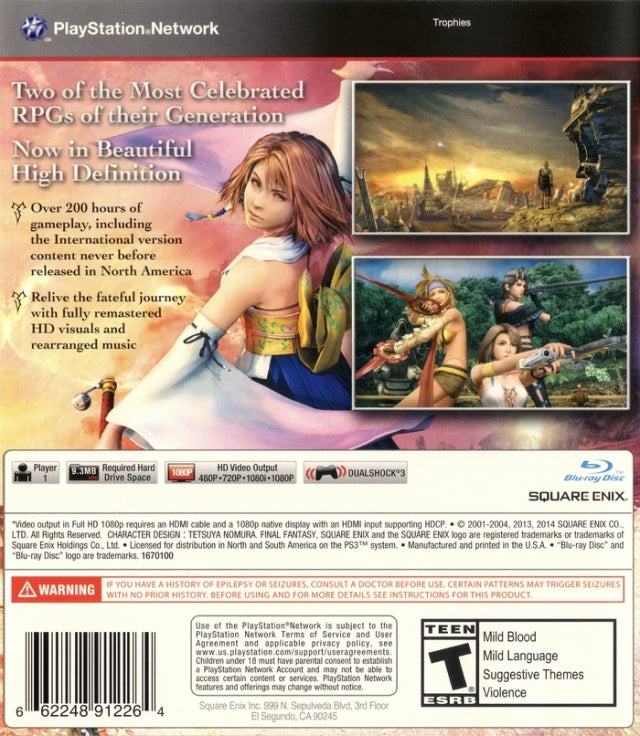 Final Fantasy X / X-2 HD Remaster - (PS3) PlayStation 3 Video Games Square Enix