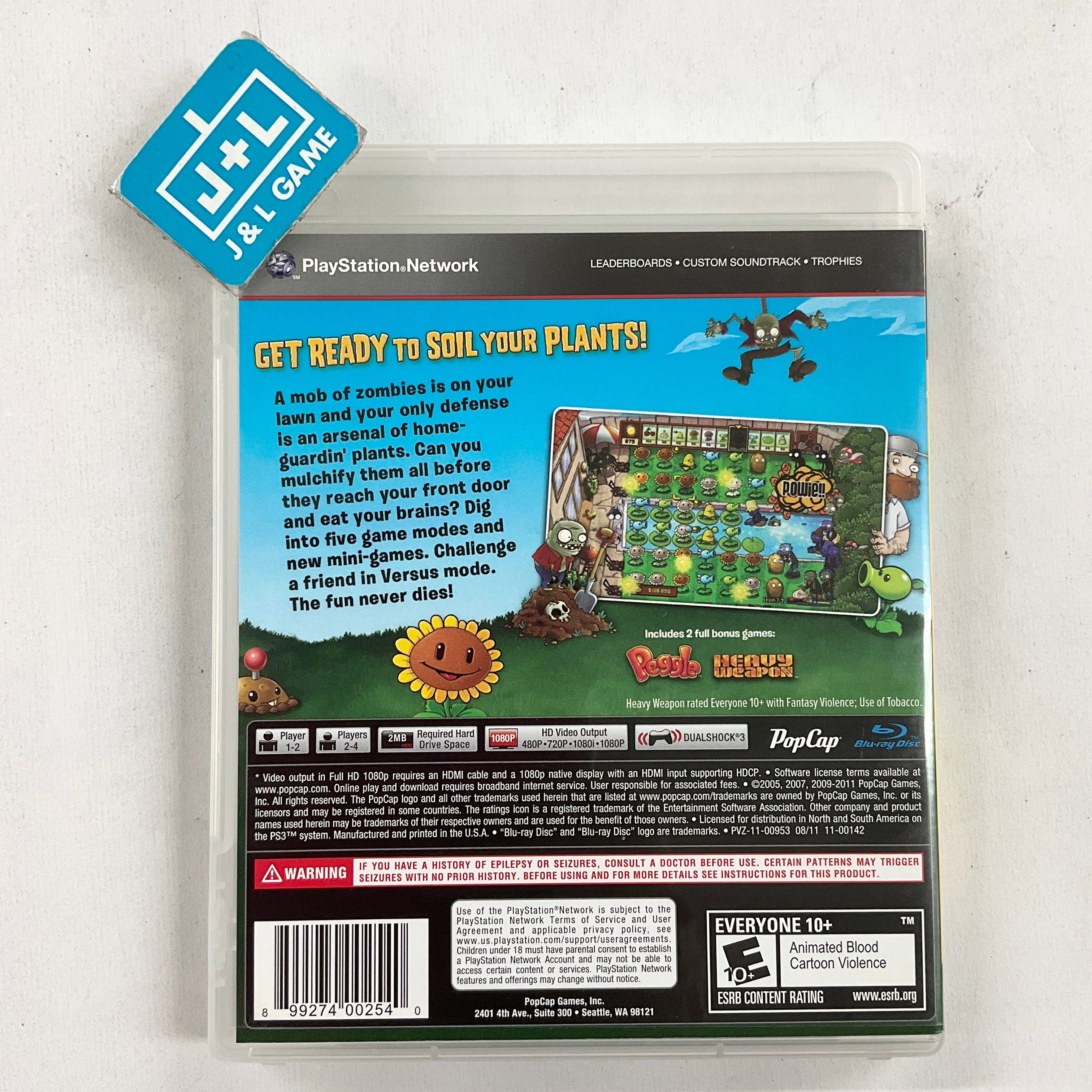 Plants Vs. Zombies - (PS3) Playstation 3 [Pre-Owned] Video Games PopCap Games