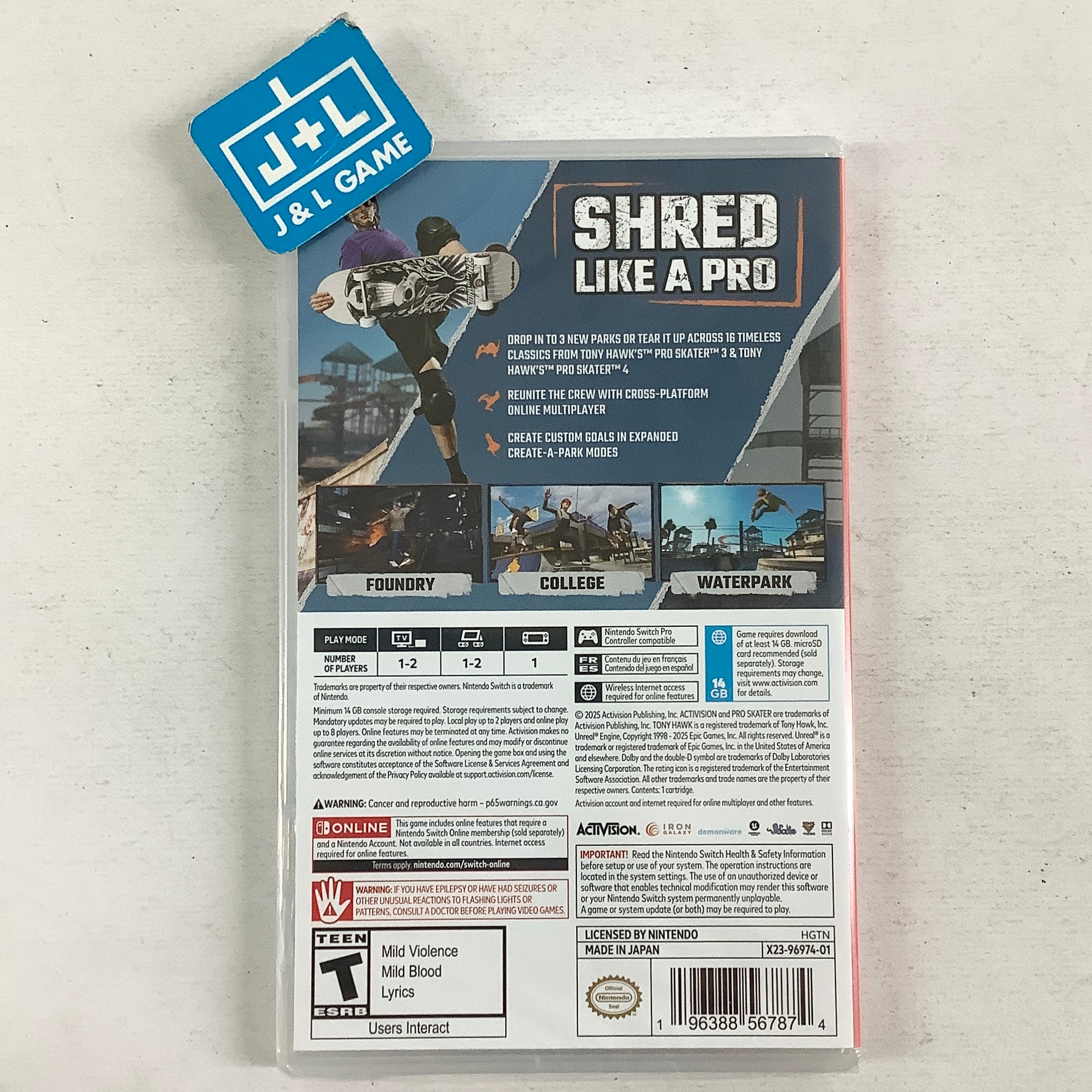 Tony Hawk's Pro Skater 3+4 - (NSW) Nintendo Switch Video Games Activision