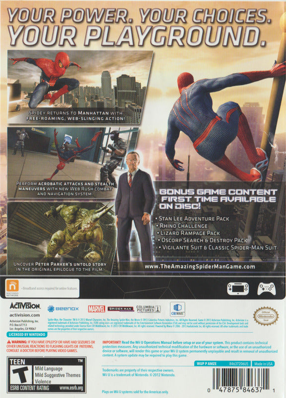 The Amazing Spider-Man: Ultimate Edition - Nintendo Wii U [Pre-Owned] Video Games Activision   