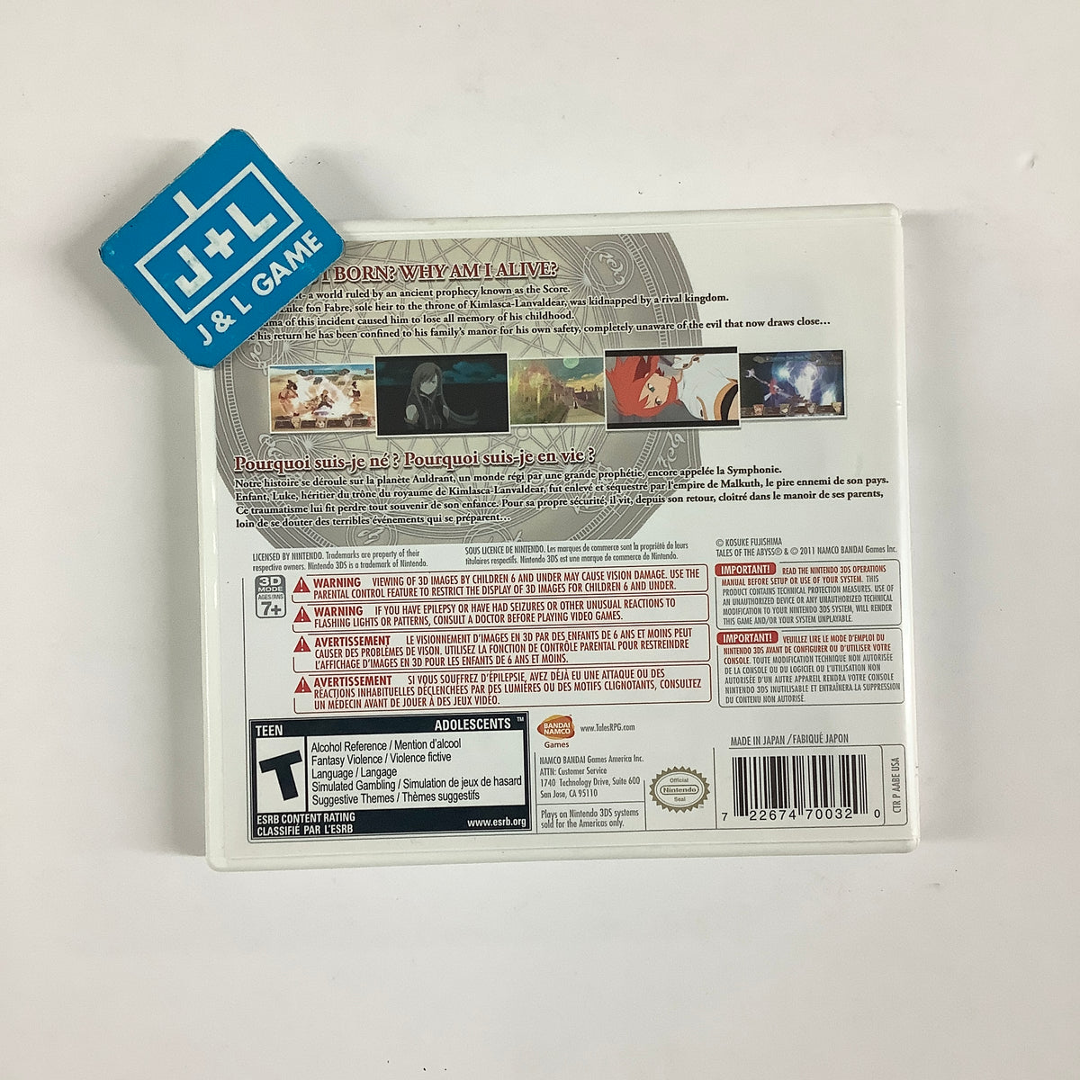 Tales of the Abyss - Nintendo 3DS [Pre-Owned] Video Games Namco Bandai Games