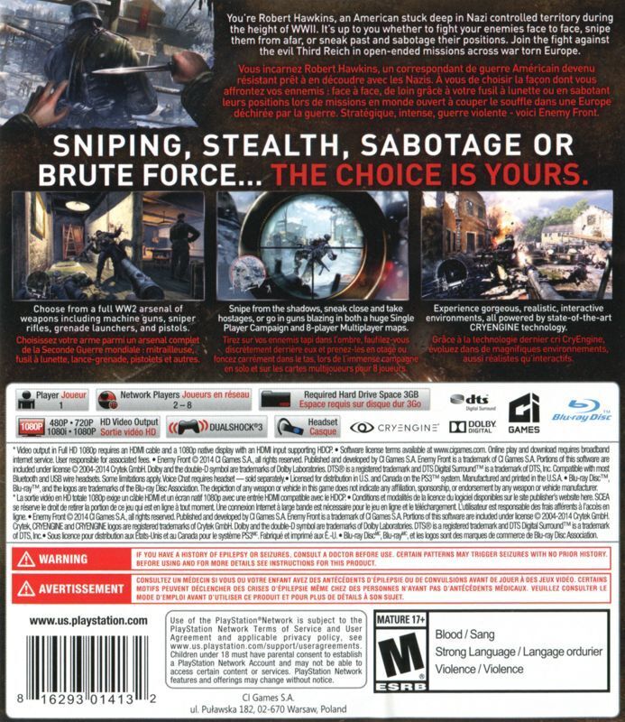 Enemy Front - (PS3) Playstation 3 Video Games CI Games
