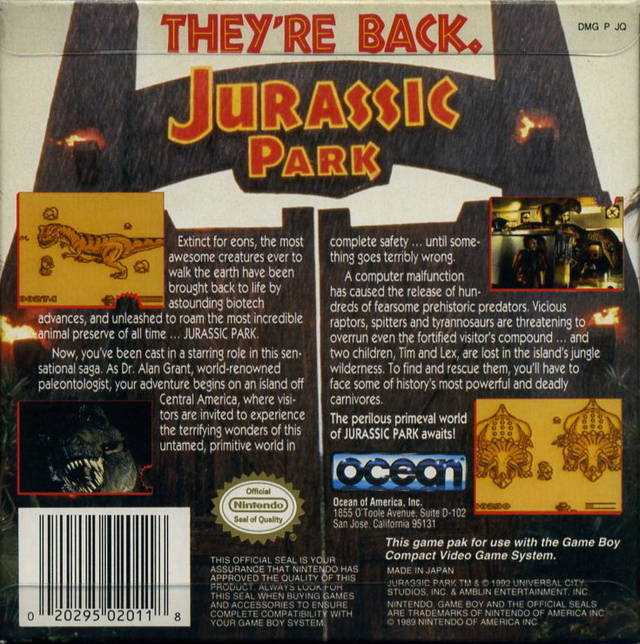 Jurassic Park - (GB) Game Boy [Pre-Owned] Video Games Ocean   