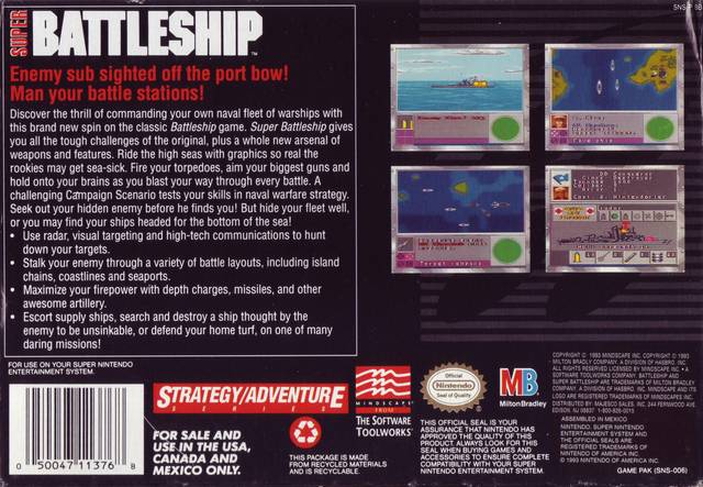 Super Battleship - (SNES) Super Nintendo [Pre-Owned] Video Games Mindscape   