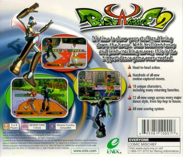 Bust A Groove 2 - (PS1) PlayStation 1 [Pre-Owned] Video Games Enix Corporation   