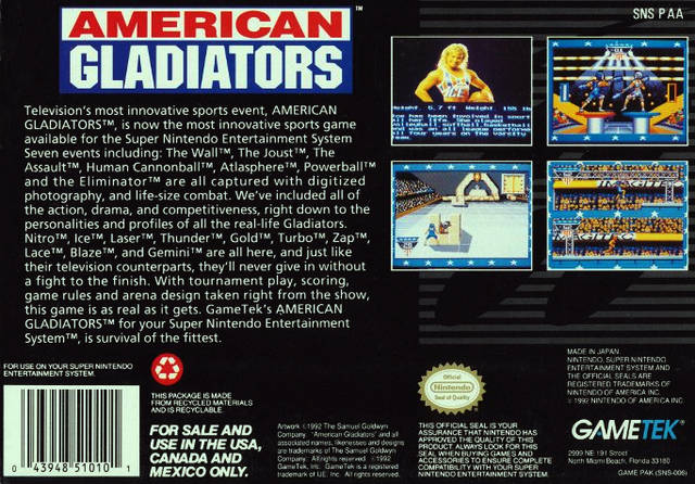 Snes discount american gladiators