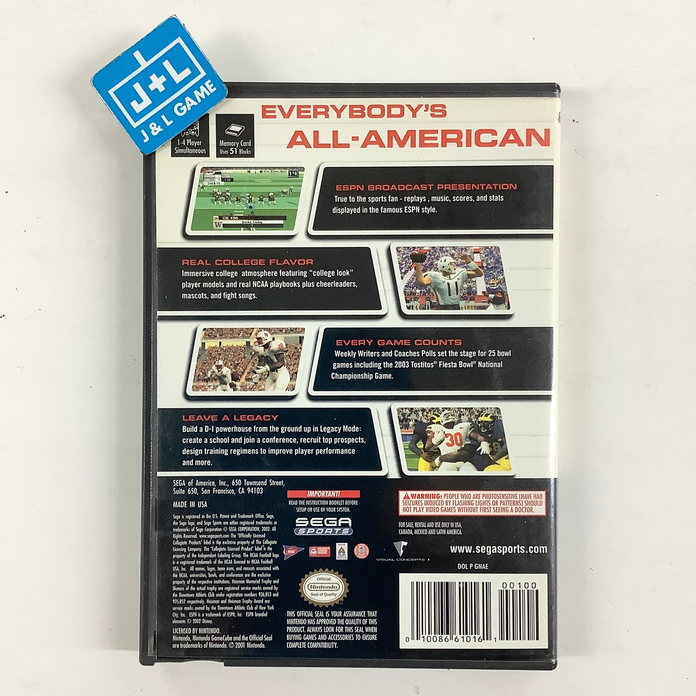 NCAA Football 2K3 - (GC) Nintendo GameCube [Pre-Owned] Video Games Nintendo