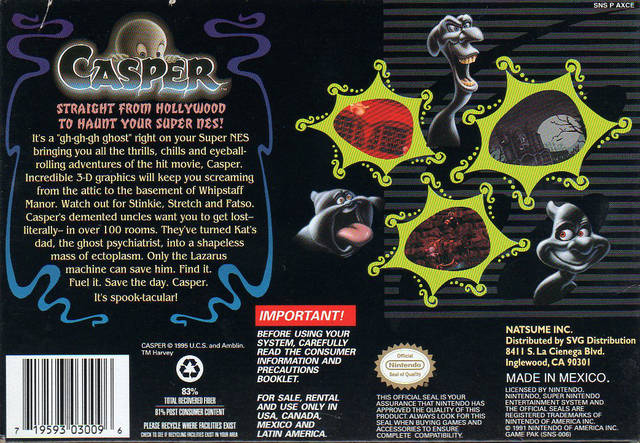Casper - (SNES) Super Nintendo [Pre-Owned] Video Games Natsume   