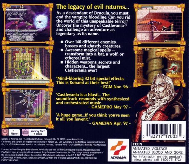 Castlevania: Symphony of the Night (Greatest Hits) - (PS1) PlayStation 1 [Pre-Owned] Video Games Konami   