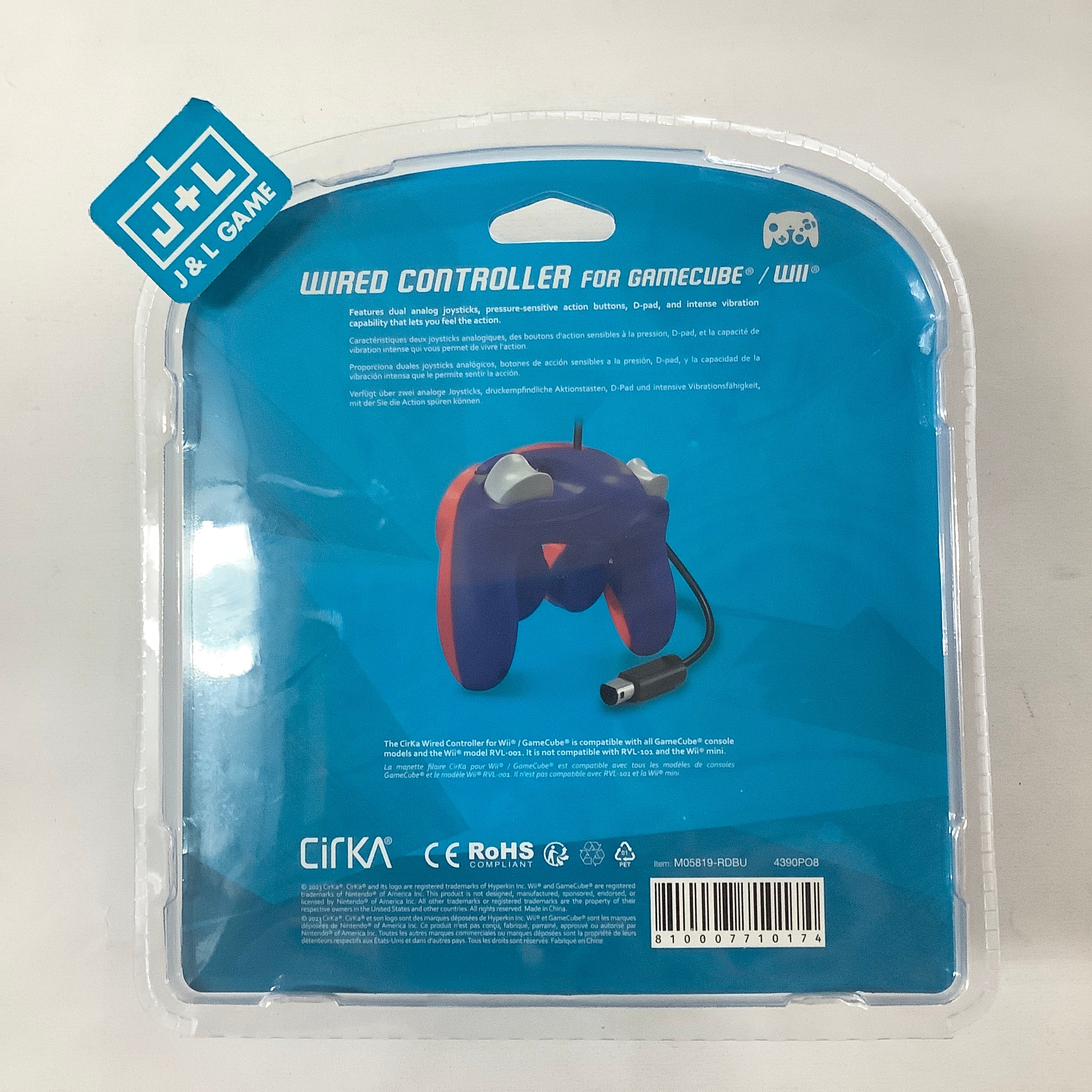 CirKa GameCube/Wii Wired Controller (Red/Blue) - (GC) GameCube