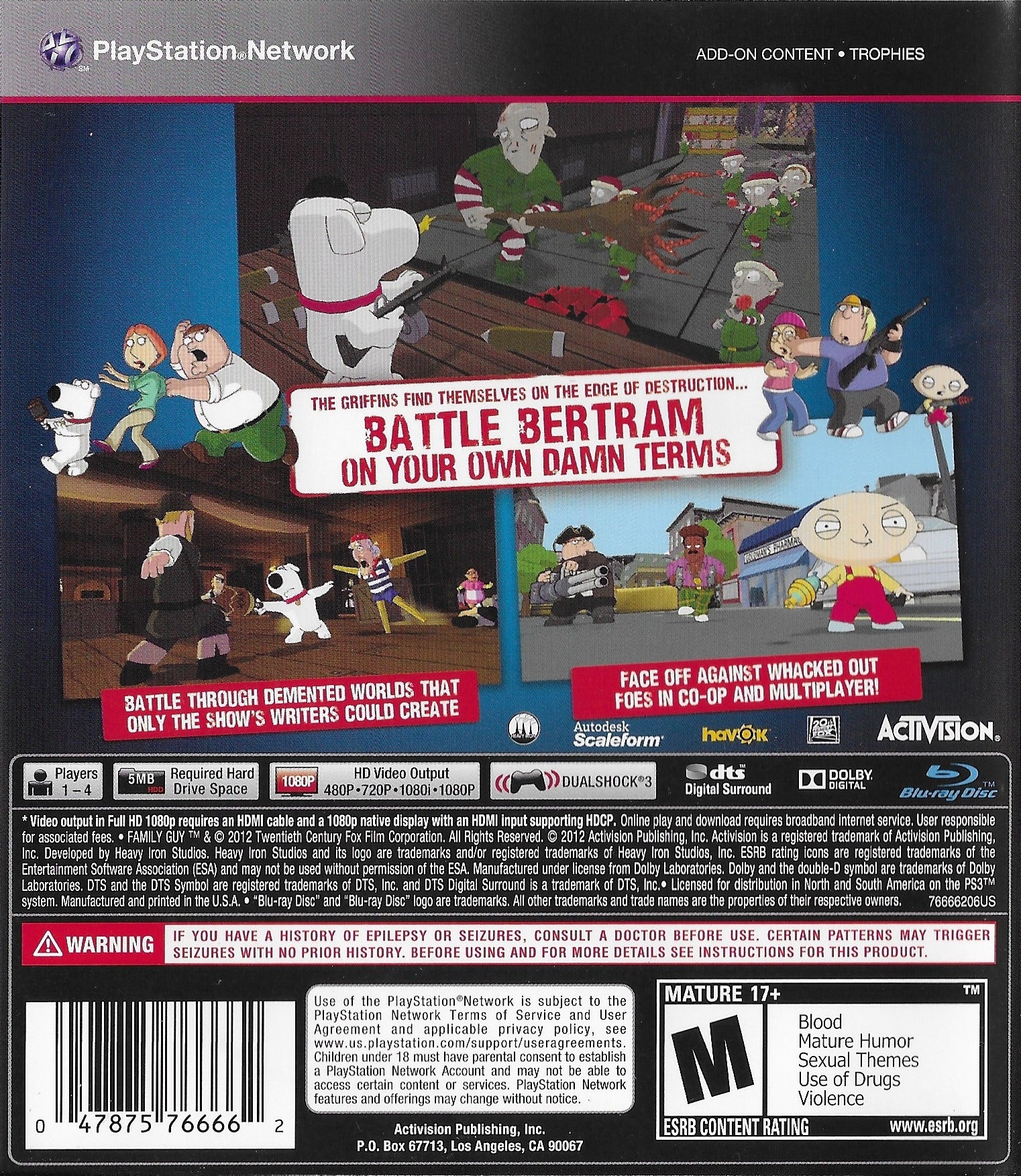 Family Guy: Back to the Multiverse - (PS3) PlayStation 3 [Pre-Owned] Video Games ACTIVISION