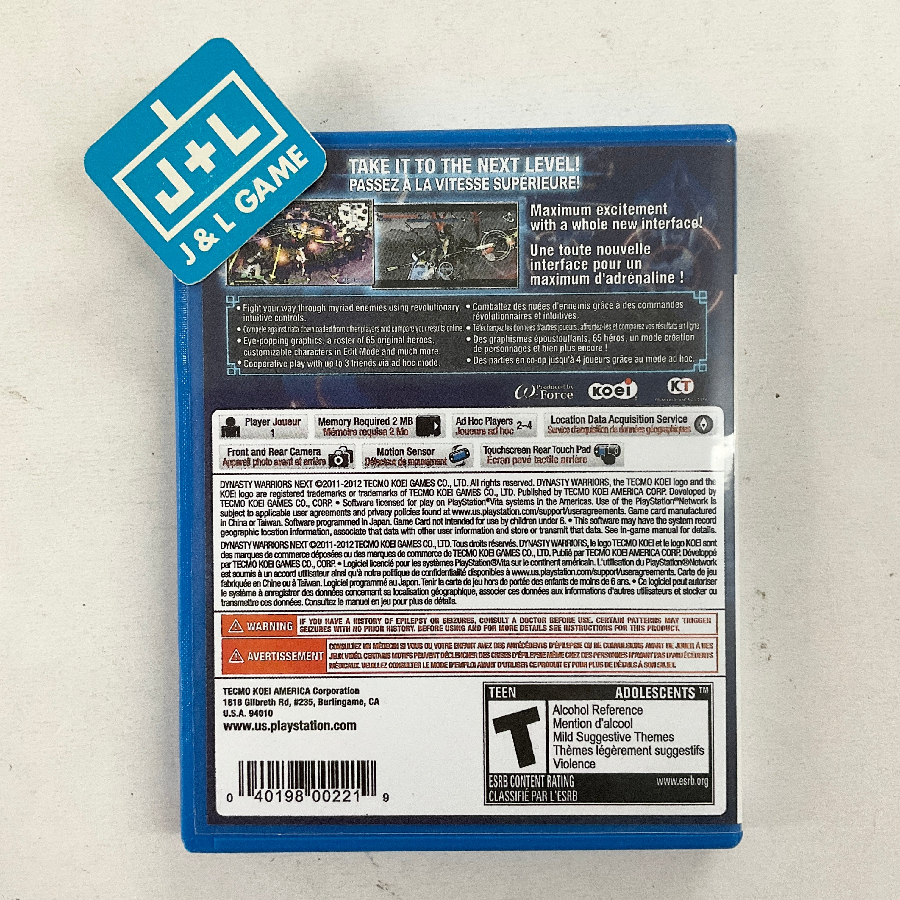 Dynasty Warriors Next - (PSV) PlayStation Vita [Pre-Owned] Video Games Tecmo Koei Games   