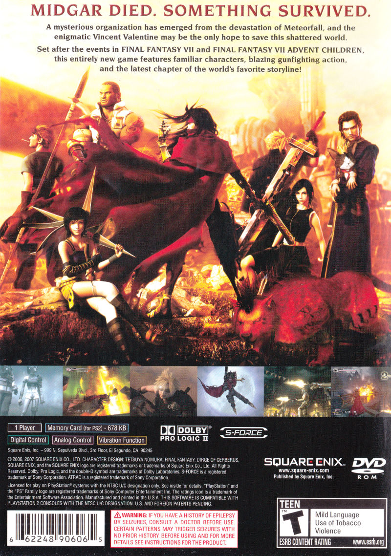 Dirge of Cerberus: Final Fantasy VII (Greatest Hits) - (PS2
