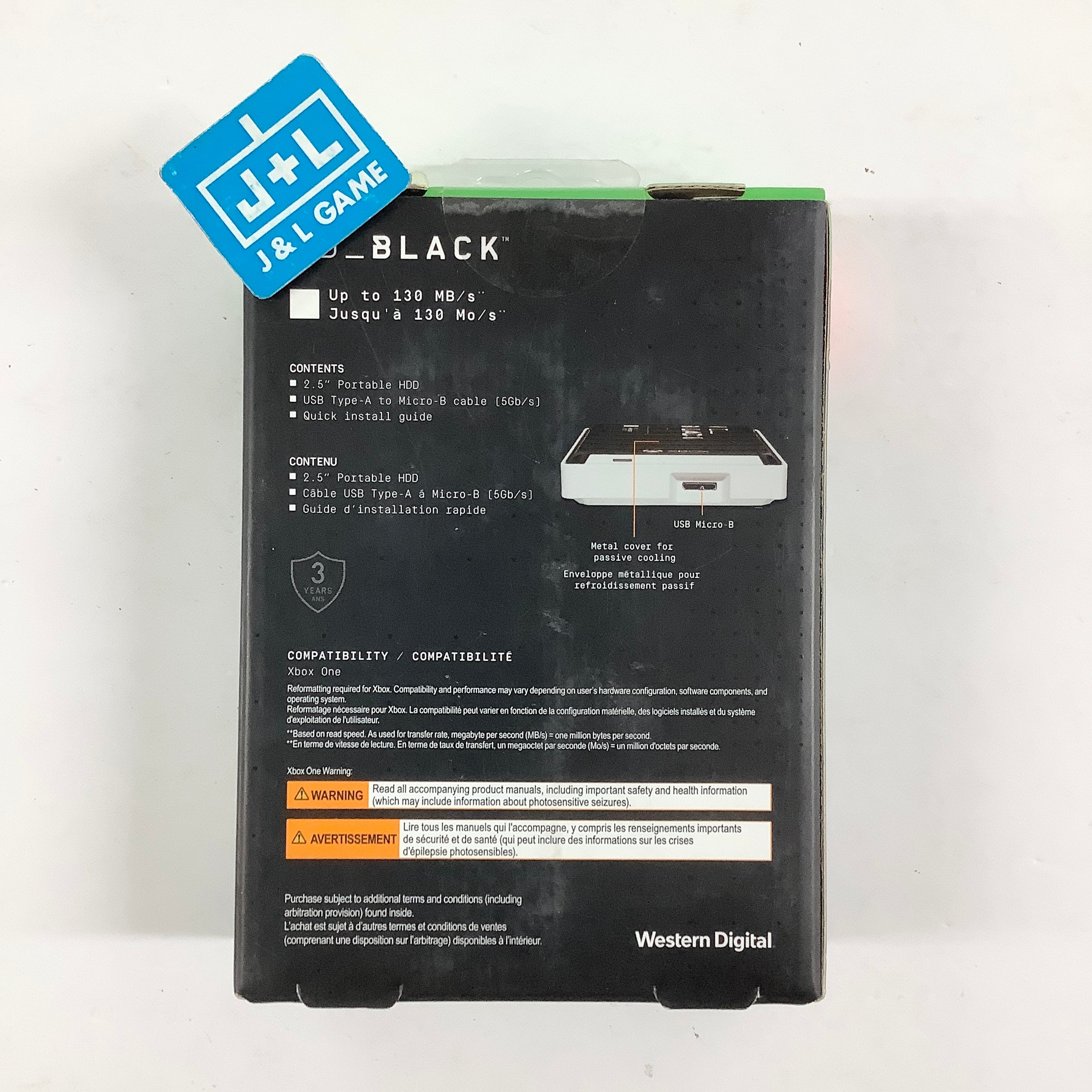 WD_BLACK 5TB P10 Game Drive for Xbox - 1-Month Xbox Game Pass, Portable External Hard Drive for On-The-Go Access To Your Xbox Game library - WDBA5G0050BBK-WESN ACCESSORIES WD