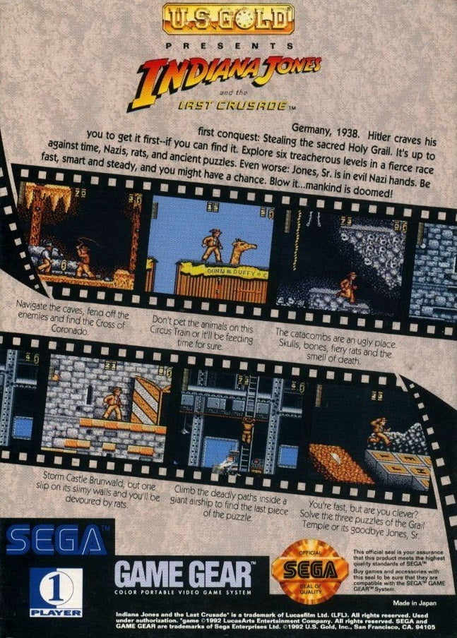 indiana jones game gear Indiana Jones and the Last Crusade