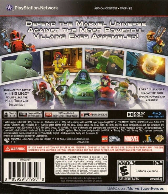 LEGO Marvel Super Heroes (Greatest Hits) - (PS3) PlayStation 3 [Pre-Owned] Video Games WB Games   